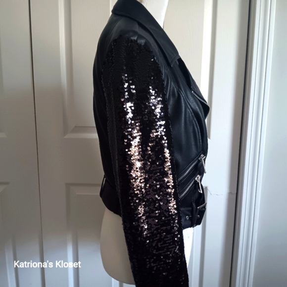 INC International Concepts Long Sleeve Sequin Jacket Size S